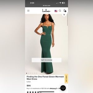 Lulus Finding the one forest green dress